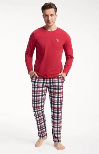 Piżama męska 800 Luna - bordowy