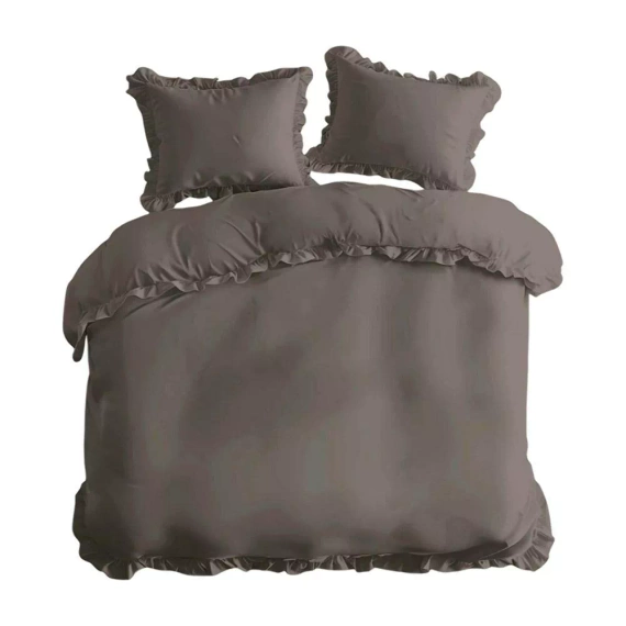 Pościel bawełniana Pure 23 jednobarwna Detexpol szary ciemny