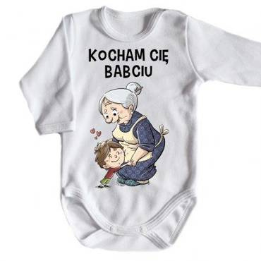 Body długi rękaw "Kocham Cię Babciu"" Moocha biały