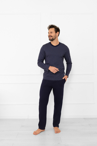 Italian Fashion Gerard – piżama męska bawełniana, długi rękaw i spodnie