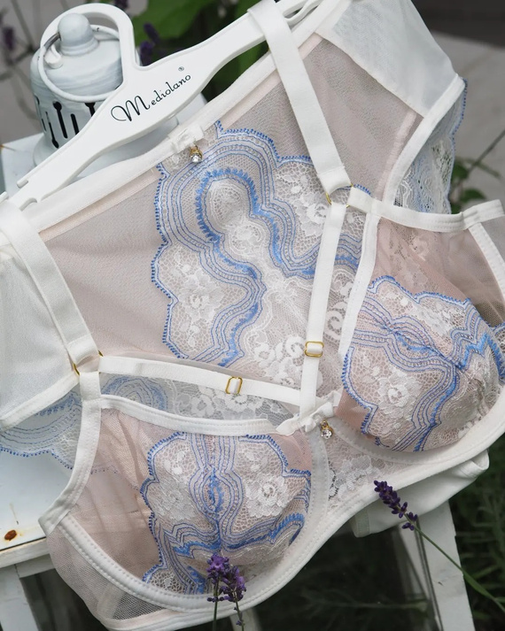 Biustonosz balconette 19191 Blue Velvet Mediolano ecru