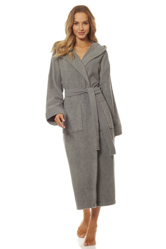 Długi Szlafrok Damski Frotte 2102 L&L - navy 