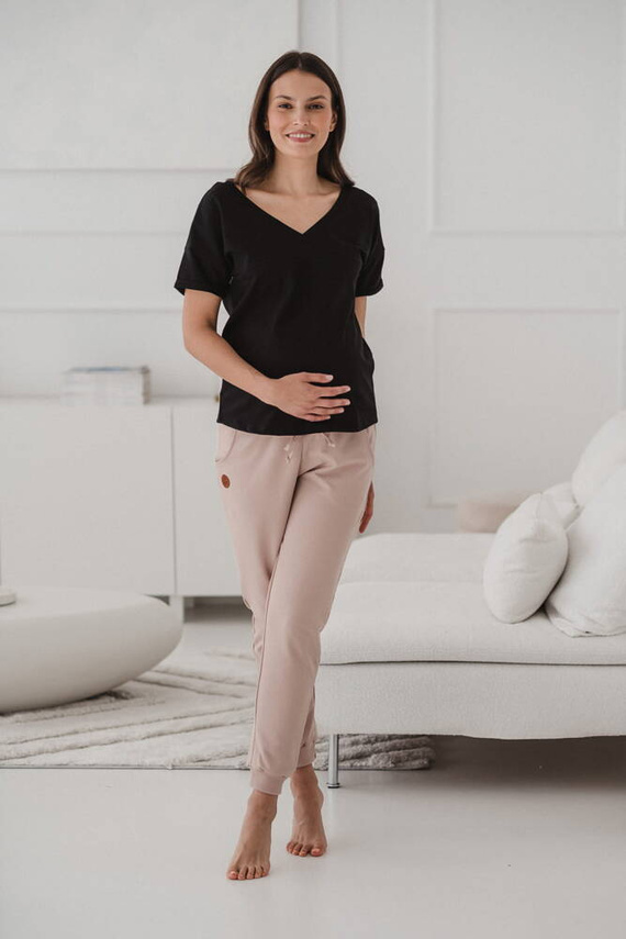 M-Shirt Bluzka ciążowa i do karmienia V-neck Milk&Love czarny