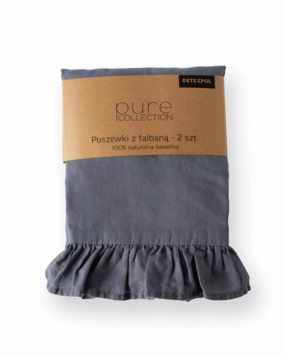 Pościel bawełniana Pure 23 jednobarwna Detexpol grafitowy