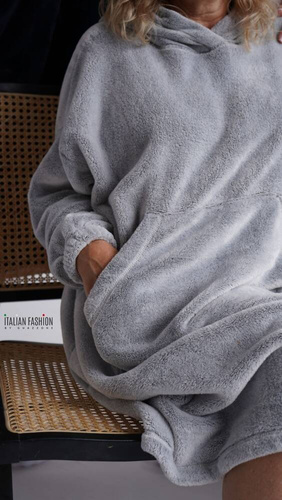 Kocobluza z kapturem unisex Forio Italian Fashion - szary 