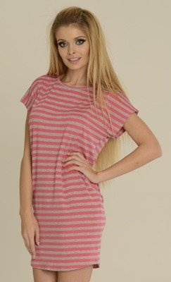 539 Jovite koszula nocna kr. rękaw - malina+melanż