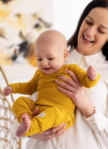 Body niemowlęce z długim rękawem "Natural Harmony" Makoma honey