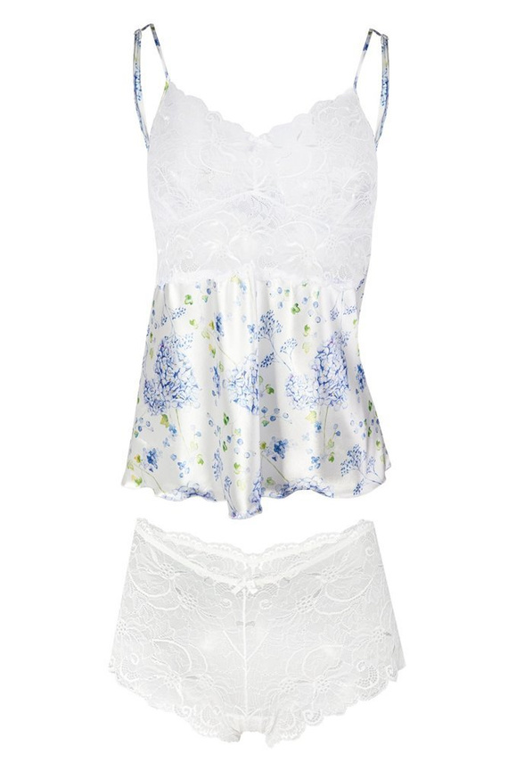 Komplet piżama damska Flowers DKaren - DK-KA czarny