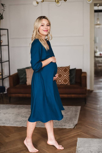 Sukienka ciążowa i do karmienia Lovely Dress Midi Milk&Love poseidon