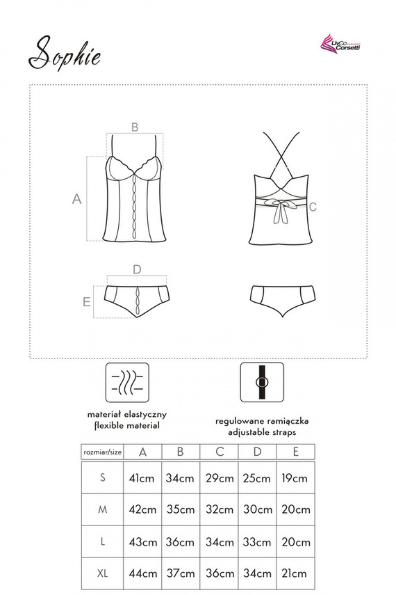 Komplet dwuczęściowy Sophie LC 13053 LivCo Corsetti Fashion