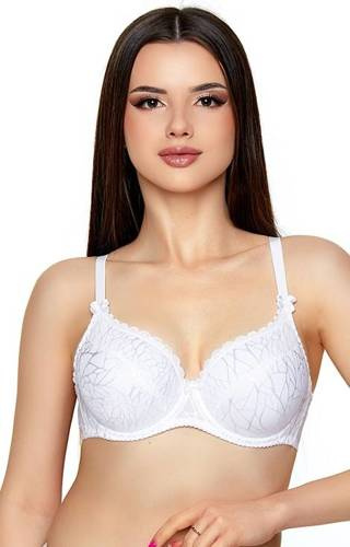 Biustonosz Usztywniany Vanessa full cup Jagoda - biały