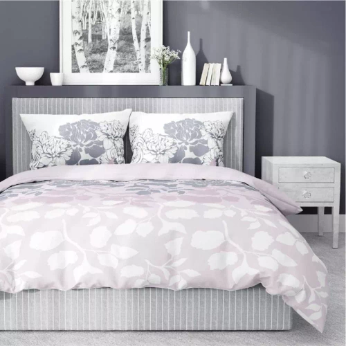 Pościel satynowa kwiaty 5090 A Home Satin Detexpol różowy
