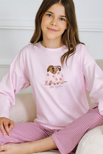 Piżama Taro Jasmina 3501 – dziewczęca, bawełna, długi rękaw