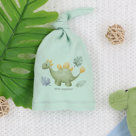 Nini Czapka Dino Explorer – organiczna bawełna, czapeczka dla niemowląt