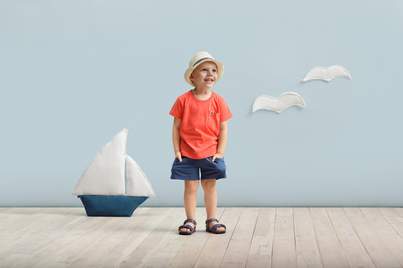 T-shirt chłopięcy z krótkim rękawem Sailor Pinokio - czerwony