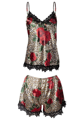 Komplet piżama damska Flowers DKaren -DK-KV biały