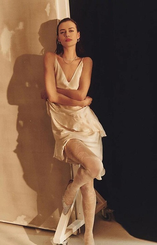 Floral Rajstopy 20 den Gabriella - ecru