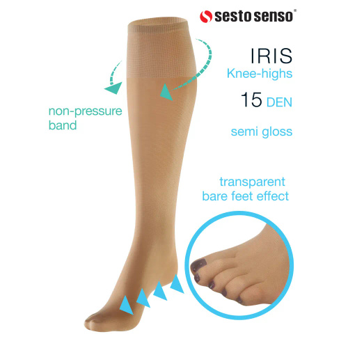 Iris Podkolanówki 15 DEN Sesto Senso safari