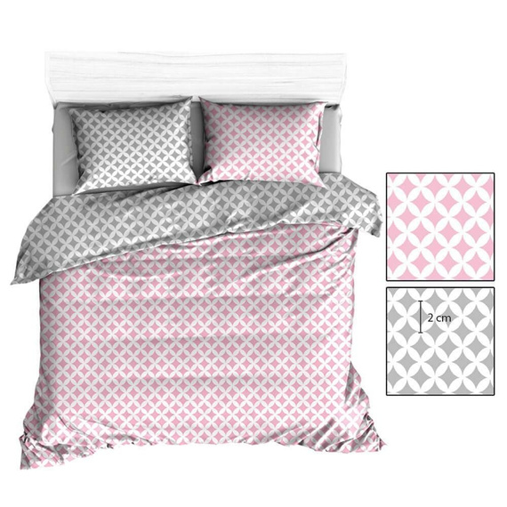 Maroko R141 Pościel bawełniana Karo szary-biały