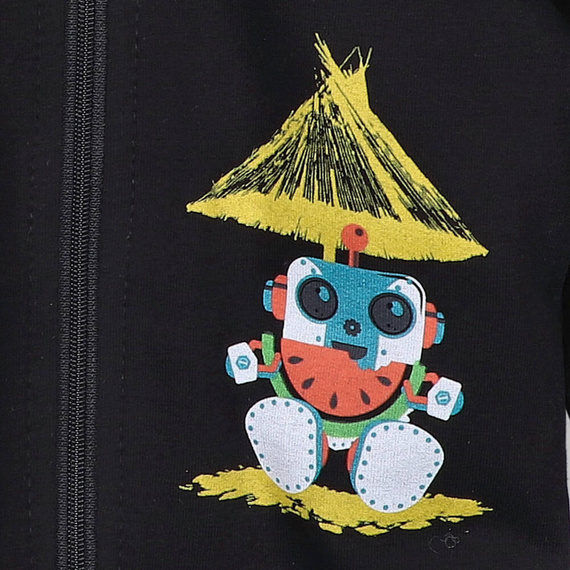 Bluza dresowa z bawełny organicznej Summer Robots Nini czarny