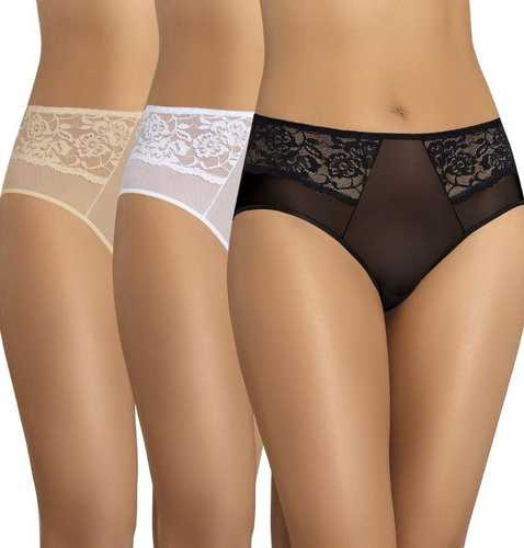 Figi damskie wielopak Vida Teyli - biały/beżowy/czarny