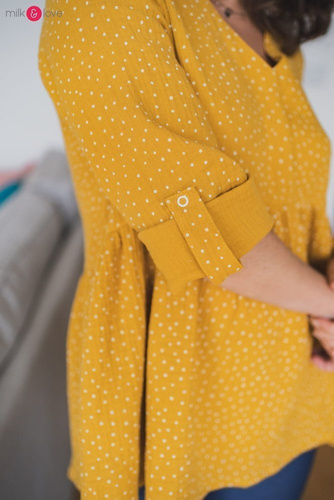 Tunika z muślinu organicznego Mother Nature Milk&Love piaskowa