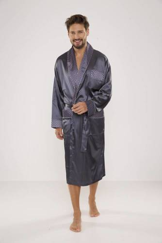 940 Satyna szlafrok męski Forex - szary