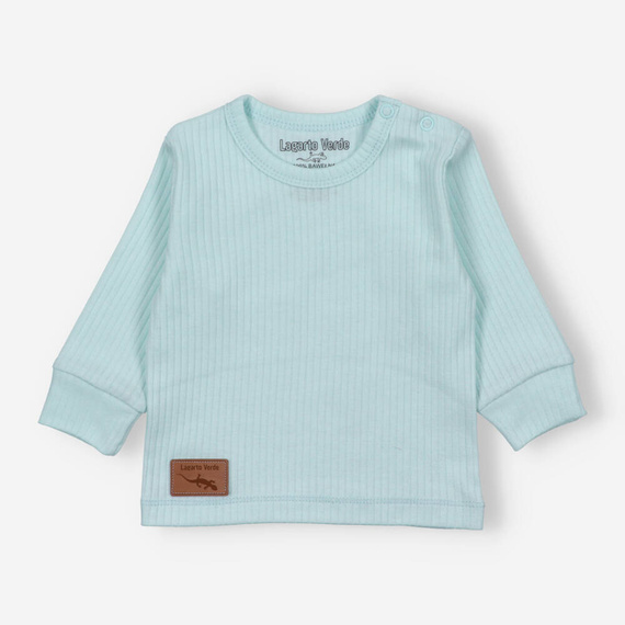 Bluzka z dzianiny prążkowej Lagarto Verde - niebieski