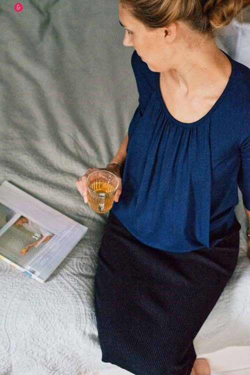 Bluzka ciążowa i do karmienia z rękawem 7/8 Kangaroo Milk&Love rose brown