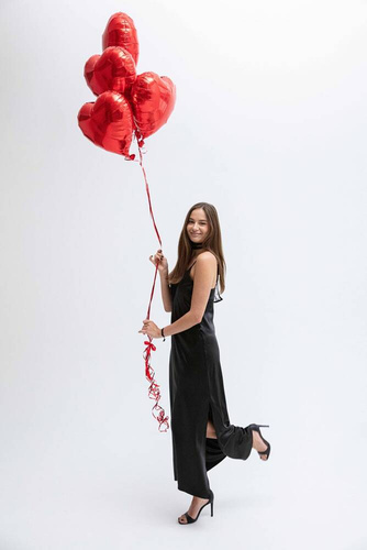 Ife Halka satynowa koszulka damska DKaren - czarna 