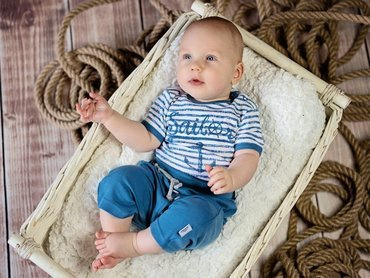 Body z krótkim rękawem "BLUE SEA"  Makoma paski