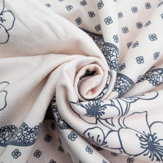 Pościel flanelowa kwiaty 31503/1 Darymex pudrowy róż