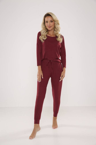 555 Paula Piżama Damska De Lafense - bordo