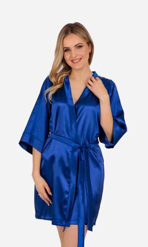 Szlafrok damski satynowy Vesna ByShelly - chabrowy