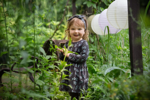 Sukienka niemowlęca "Stay Green" PINOKIO - grafit druk