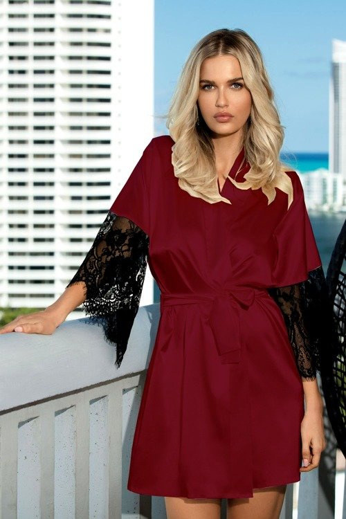 Dagmara Satynowy Szlafrok Damski DKaren - ecri