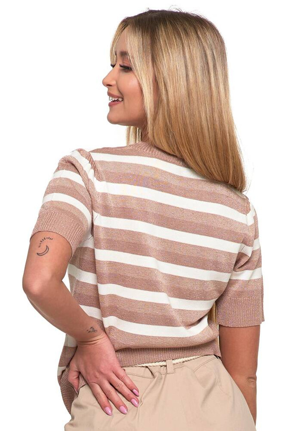 Bluzka damska ze stójką BDS3700-003 Moraj - beżowy