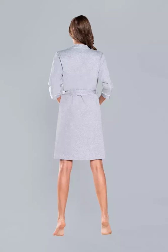 Megan Szlafrok Damski Italian Fashion 3/4 rękaw- jasny melanż