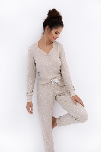 Piżama Sensis Calliope – damska, długa, kwiatowy wzór