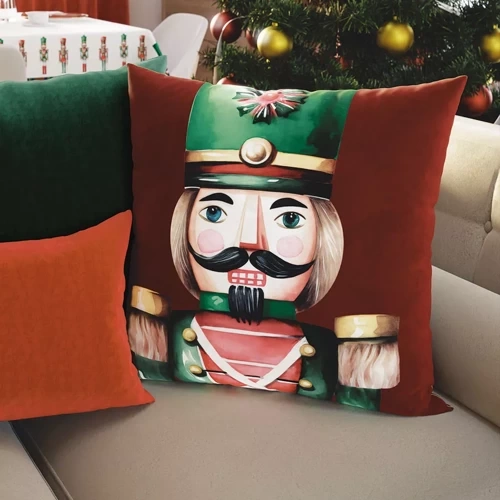 Poszewka świąteczna Dziadki do orzechów Markizeta czerwony