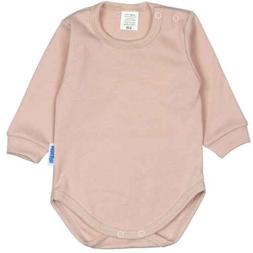 Body niemowlęce długi rękaw gładkie Martex pudrowy róż