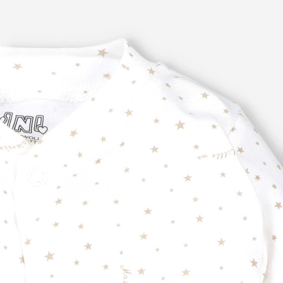 Pajacyk z bawełny organicznej Stars Nini ecru