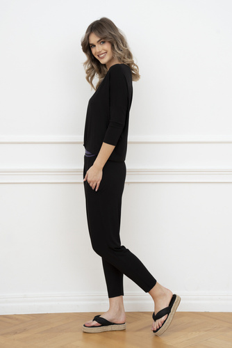 Komplet Damski 3/4rękaw, dł.spodnie Styl Italian Fashion czarny