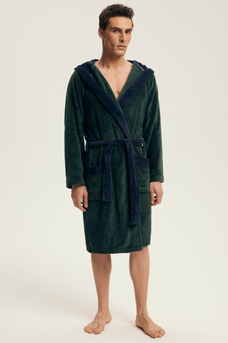 Henderson Natch 43377 – szlafrok męski z kapturem, ciepła dzianina, stylowy i wygodny