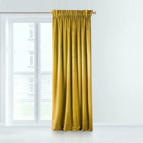 Zasłona gotowa na przelotkach Elina Design91 biały-musztardowy