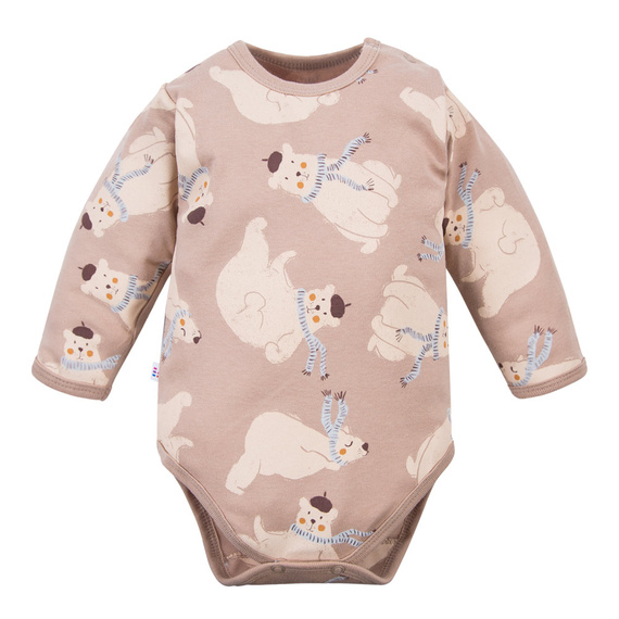 Body Beary Cool Eevi –długi rękaw, bawełna, nadruk misia