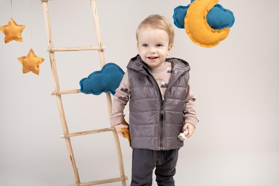 Kamizelka rozpinana dziecięca "Dreamer" Pinokio - szary