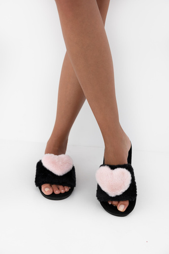 Sensis Kapcie damskie Heart - czarny