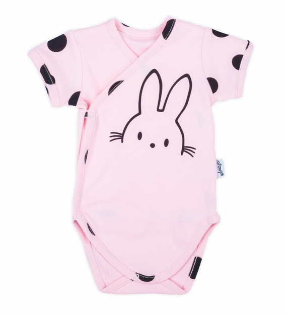 163395 Bunny Groszki Body z krótkim rękawem rozpinane Nicol
