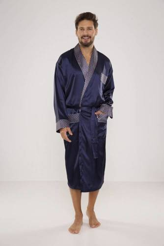 940 Satyna szlafrok męski Forex - granat